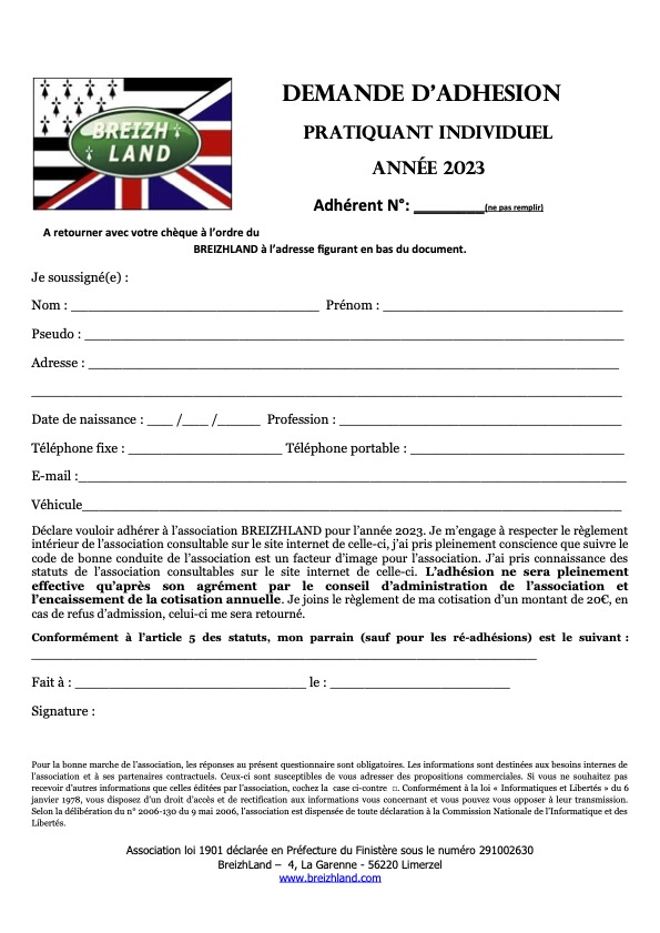 Adhésion 2023